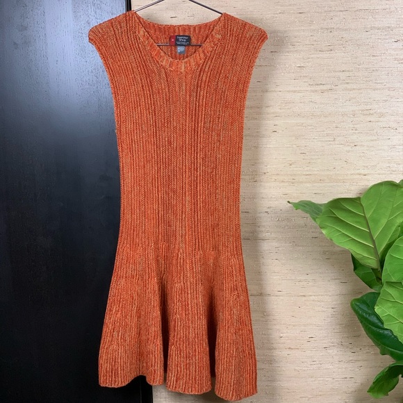 Orange Sweater Skater Dress - Picture 4 of 6